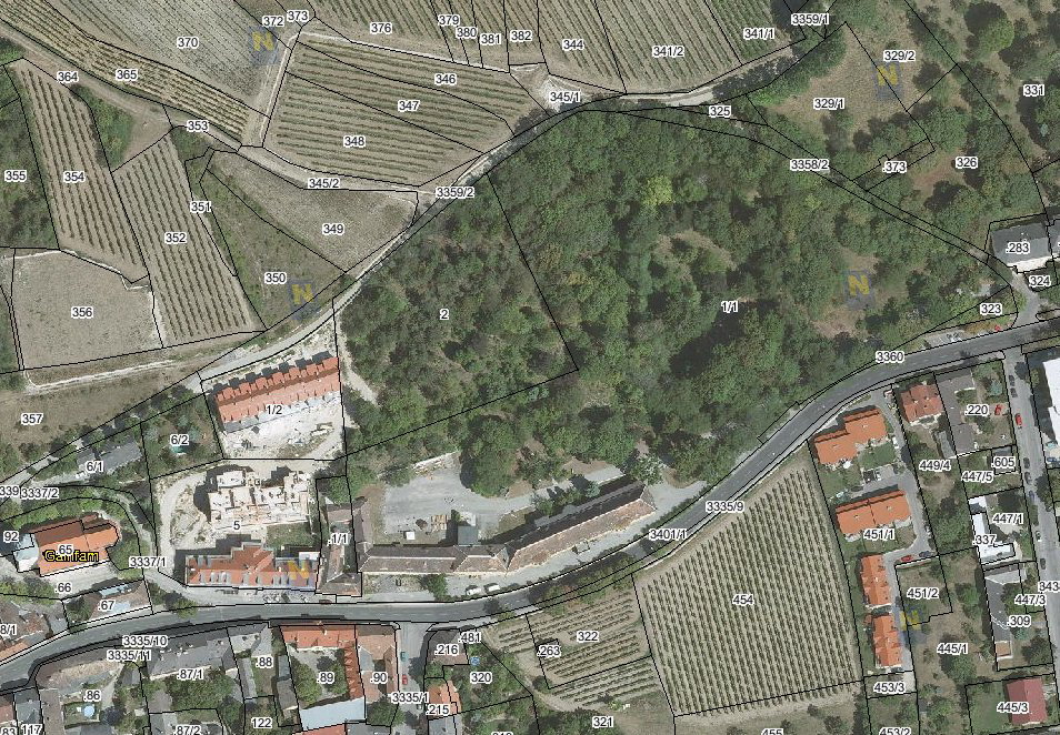 Gainfarn-Schloss-u-Park_Luftbild_Grundstuecksnr_Noe-Atlas_a